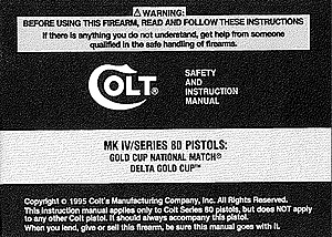 Colt Match Target Rifles Manual